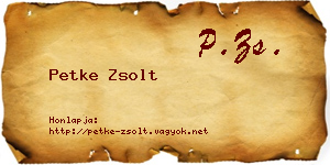 Petke Zsolt névjegykártya
